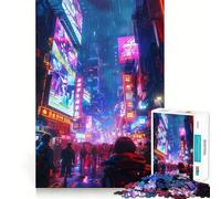 Incredibile puzzle Cyberpunk Nights per adulti da 1000 pezzi,gioco di logica,incastro perfetto,attività per rafforzare i legami affettivi (50x75cm)