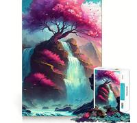 Incredibile puzzle da 1000 pezzi con cascate di alberi per adulti,gioco di memoria e concentrazione,incastro perfetto,compatto e divertente per il tempo libero in famiglia (38x52cm)