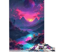 Incredibile puzzle di fantasia al neon sulla natura, rompicapo di cartone di alta qualità per bambini e adulti dai 12 anni in su, regali di Natale 1000 pezzi (75x50 cm)