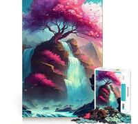 Incredibile puzzle per adulti con cascate di alberi,1000 pezzi,gioco cognitivo a incastro preciso,senza spazi vuoti,attività rilassante per la pausa mentale (50x75cm)