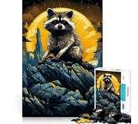 Incredibile puzzle per adulti con procione,1000 pezzi,gioco di potenziamento cognitivo,design a incastro perfetto,regalo di compleanno,rompicapo (38x52cm)