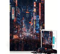 Incredibile puzzle per adulti Cyberpunk Nights da 1000 pezzi,gioco di potenziamento cognitivo,design a incastro perfetto,regalo di compleanno,rompicapo (38x52cm)
