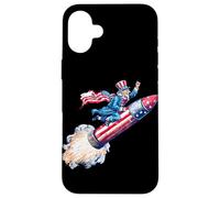 Incredibile razzo Sam con fuochi d'artificio per gli amanti dello spazio degli Stati Custodia per iPhone 16 Plus