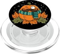 Incredibile zucca con baffi barba e scialle per l'autunno PopSockets PopGrip per MagSafe