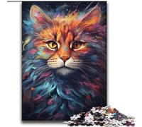 Incredibili puzzle colorati per adulti a forma di gatto magico, 2000 pezzi, attività per famiglie con poster abbinato e foglio di quiz per età 14+ (70x100cm)