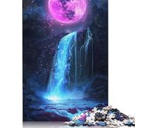 Incredibilmente bello puzzle fai da te con luna al neon, puzzle rettangolare in carta per regalo di compleanno per bambini o bambine, 1000 pezzi (75x50 cm)