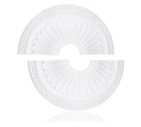 INCREWAY 1 confezione di medaglione decorativo per soffitto in poliuretano con illuminazione divisa, piastra di copertura per soffitti, medaglione per la casa, per lampadari, soffitti, 38,1 cm OD x