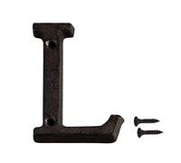 INCREWAY 1 confezione di numeri civici in ghisa, 7,5 cm, colore nero, lettera dell'indirizzo della casa, numero civico in ghisa, lettera (L)