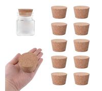 INCREWAY 10 tappi conici in sughero conici in legno, tappi di ricambio per bottiglie di vino, barattoli di vetro, 55 x 45 x 35 mm