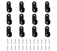 INCREWAY 12 supporti ovali per asta dell'armadio, 16 mm, montaggio a parete, per asta dell'armadio, in lega di zinco, per appendere vestiti (nero)