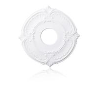 INCREWAY 1Pack Lighting PU Soffitto Medaglione Piastra di copertura del soffitto Ventilatore da soffitto Medaglione Casa per apparecchi da soffitto Trim 12 pollici OD x 3,5 pollici ID