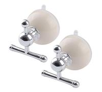 INCREWAY 2 ganci a ventosa, supporti adesivi a forma di T senza trapano, in plastica, impermeabili, per bagno, soggiorno, cucina (bianco crema)