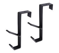 INCREWAY 2 ganci resistenti per porta, ganci a doppio strato, ganci neri, da appendere sopra la porta, per la decorazione della cucina di casa