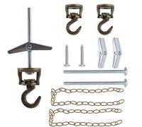 INCREWAY 2 ganci rotanti da soffitto con catena di estensione in metallo, in bronzo, resistenti, girevoli, per appendere piante e cesti