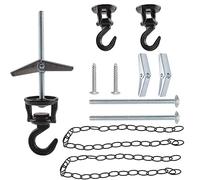 INCREWAY 2 ganci rotanti da soffitto con catena di estensione in metallo, nero resistente, gancio girevole per appendere piante lampadari cesti