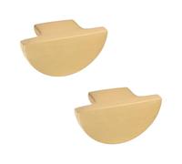 INCREWAY 2 maniglie per cassetti in ottone massiccio, maniglie per cassetti a mezza luna, maniglie per armadietti, pomelli moderni a semicerchio in rame, pomelli decorativi per porte (oro)
