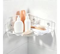 INCREWAY 2 mensole angolari in acrilico trasparente, 22 x 22 cm, montaggio a parete, per bagno, shampoo, sapone, cosmetici, prodotti per la cura della pelle, bottiglie di spezie, organizer per doccia