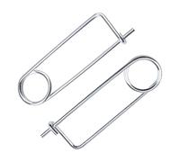 INCREWAY 2 perni di bloccaggio per albero grande, M6 x 200 resistenti pin di bloccaggio a filo di sicurezza, spille in acciaio a forma di spilla per gancio di sicurezza per giardino e prato agricolo