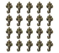 INCREWAY 20 ganci a spinta a forma di fiore, in bronzo, vintage, per appendere quadri, piccoli ganci da parete con chiodo per appendere (a forma di fiore)