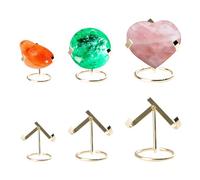 INCREWAY 3 Sizes Golden Metal Crystal Heart Stone Stand for Display Collectibles Crystals, Rocks, Geodes, Heart Stones, Mineral Agate Fossil, Plates