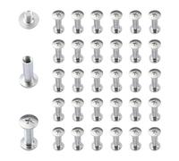 INCREWAY 30 Sets Vite di rilegatura, 5mm X 15mm nichelato Binding Chicago a vite, tono argento