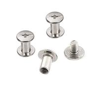 INCREWAY 30 Sets Vite di rilegatura, 5mm X 8mm nichelato Binding Chicago a vite, tono argento