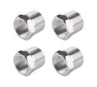 INCREWAY 4 adattatori per boccole esagonali per tubi in acciaio inossidabile 304, da maschio NPT da 1/2" a boccola riduttore femmina NPT da 3/8", raccordo per tubo di riduzione