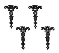 INCREWAY 4 cerniere decorative classiche a T, 8,1 cm, resistenti, in lega di zinco, antiche, cerniere per porte e capannoni, con viti (nero)