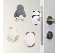 INCREWAY 4 cuscinetti anti-collisione, protezione da parete a forma di animale, in gomma morbida, fermaporta per maniglia della manopola, protezione per casa e ufficio