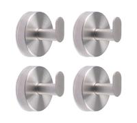 INCREWAY 4PCS Silver Round Suction Cup Hooks, No-Drill Hooks Plastic Waterproof Hanger for Bathroom, Living Room, Kitchen