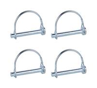 INCREWAY 4pcs Wire Lock Pin, 3/8 Inch Heavy Duty Safety Coupler Pin Shaft Locking Pto Hitch Pin with Round Arch Wire Retainer for Farm Trailers Lawn Garden