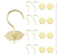 INCREWAY 8 ganci da soffitto dorati, ganci decorativi a vite per lampadari, piante sospese, lampade antichi e resistenti ganci per montaggio a parete a soffitto (con rondella esagonale a forma di