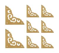INCREWAY 8 staffe angolari piatte in ottone, decorative in ottone, protezione angolare in metallo, motivo floreale, staffe ad angolo retto per armadi, cassetti, tavoli, scatole di gioielli (65 mm)