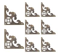 INCREWAY 8 staffe angolari piatte in ottone, stile retrò, decorative, in ottone, per armadi, cassetti, tavoli, scatole di gioielli (55 mm)