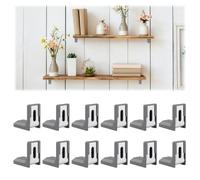 INCREWAY Ancoraggi anti-ribaltamento grigi per mobili, 12 pezzi, staffe di sicurezza da parete per armadi, cassettiere, armadi, librerie, scaffali, mobili per stabilità e sicurezza