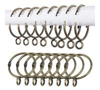 INCREWAY Anelli per tenda da doccia, 16 anelli in metallo antiruggine, apribili, con occhielli, diametro interno 3,8 cm, anello decorativo vintage per drappeggi (ottone anticato)