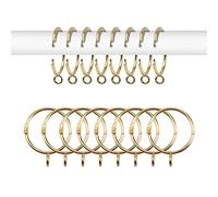 INCREWAY Anelli per tende, 16 anelli per tende da 1,5 cm, diametro interno aperto in metallo, con occhielli, decorazione per tendaggi e finestre, colore: oro