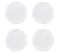 INCREWAY Coperchi per bottiglie in acrilico bianco, 10 cm, 4 pezzi, coperture di ricambio per misurini in vetro, adatti per acqua, tè freddo, succhi, vino, limonata e latte