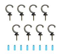 INCREWAY Ganci a vite da soffitto, 8 pezzi, in lega di zinco anticato, ganci a vite vintage da parete per appendere tende, tazze, gioielli (bronzo antico)