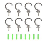 INCREWAY Ganci a vite da soffitto, 8 pezzi, in lega di zinco anticato, ganci a vite vintage da parete per appendere tende, tazze, gioielli (argento)