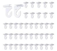 INCREWAY Ganci da soffitto a goccia, 40 paia di ganci da soffitto in metallo ad alta resistenza, ganci a T per appendere decorazioni e piante in aule, casa e ufficio, 40 destro e 40 sinistro (bianco)