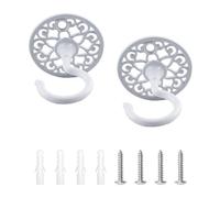 INCREWAY Ganci da soffitto per montaggio a parete, 2 pezzi, robusti ganci per lampadario, ganci antichi a vite, ganci da soffitto per appendere piante (bianco)