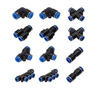 INCREWAY - Kit di raccordi ad aggancio rapido per aria compressa, 12 pezzi da 6 mm, tipi pneumatici in plastica i tubi dell'aria, un collegamento delle tubazioni d'aria, accessori