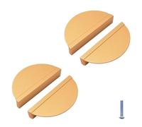 INCREWAY Maniglie per cassetti a mezzaluna, 4 pezzi in lega di alluminio, maniglie per armadietti, pomelli semicircolari, pomelli decorativi per porte, dorati