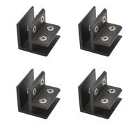 INCREWAY Morsetto per vetro, clip regolabili a 90 gradi, in lega di alluminio, supporto per ripiani in vetro, supporto per vetro per 8-10 mm di spessore, nero, 4 pezzi