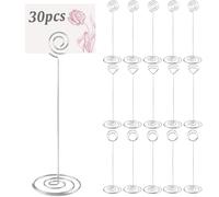 INCREWAY Segnaposto da tavolo, 30 pezzi, color argento, stile lungo, per conservare i segnaposti verticali per ristoranti, casa, matrimoni, feste di compleanno, decorazione per menù, foto, numeri
