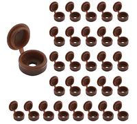 INCREWAY Set di 100 tappi a vite in plastica, colore marrone scuro, set assortito con cerniera pieghevole in gomma, rondella antipolvere