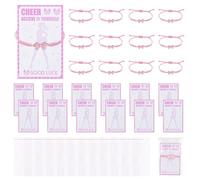 INCREWAY Set di 12 braccialetti rosa regolabili a forma di civetta intrecciati, idea regalo per cheerleader, ragazze, squadra, Natale, amici, feste, regalo
