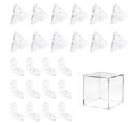 INCREWAY Set di 12 staffe angolari in acrilico a forma di L + triangolo, staffe filettate interne utilizzate per giunti in plastica trasparente di mobili e mensole, accessori di riparazione invisibili