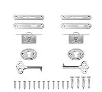 INCREWAY Set di 2 serrature antiche per armadietti, squisite serrature decorative per portagioie con chiavi, in lega di zinco, resistenti, piccole serrature per mobili e armadi (argento)